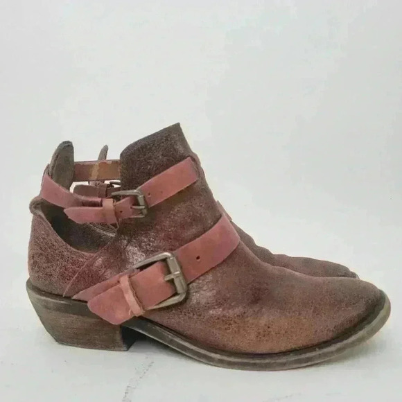 Lucky Brand Chaves Cutout Leather Double Strap Ankle Booties -10M - Picture 4 of 11